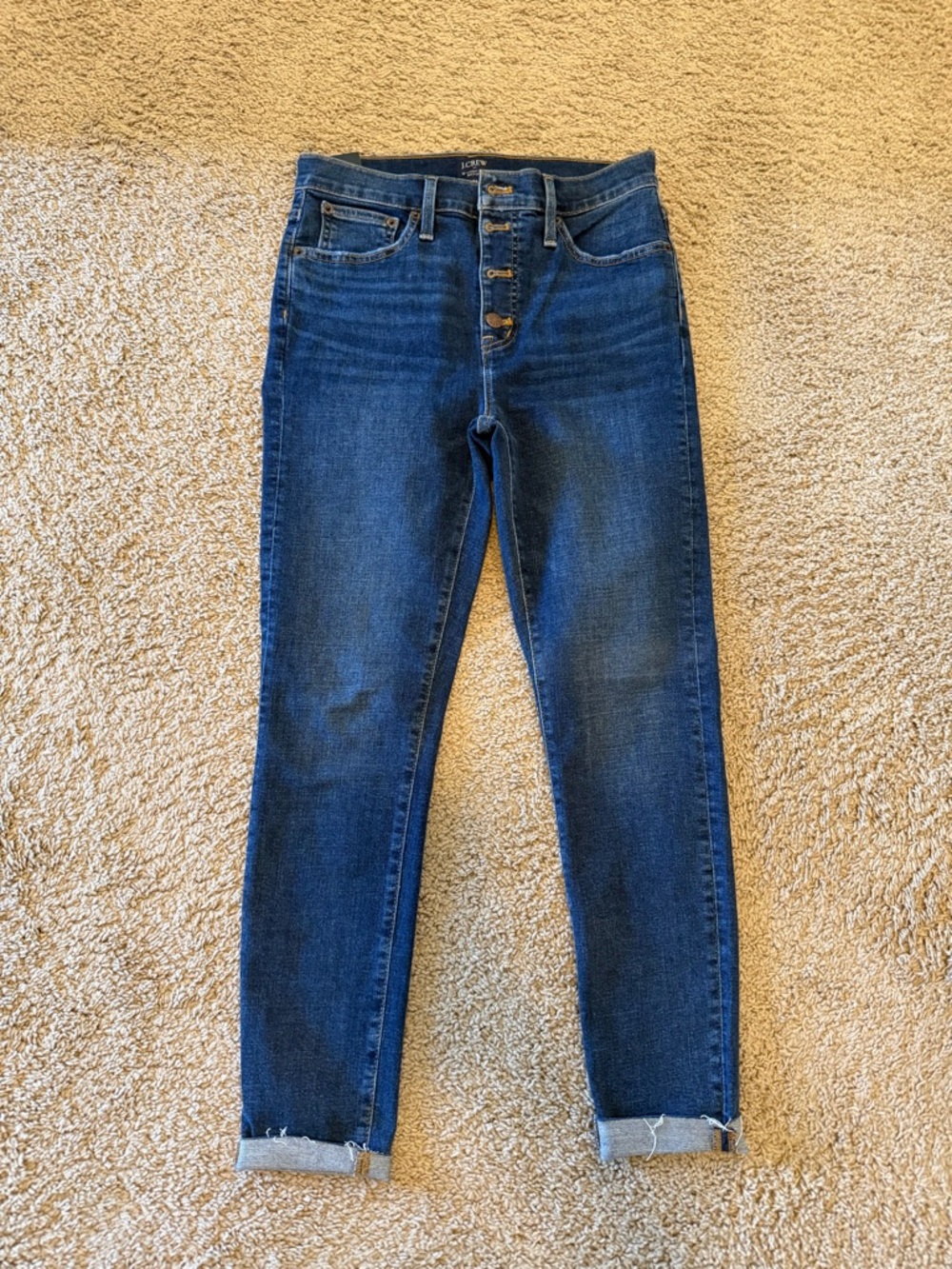 J. Crew Dark Blue Skinny Jeans with Button-Fly